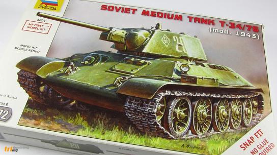 Zvezda 1/72 Soviet Tank T-34 Snap Kit image
