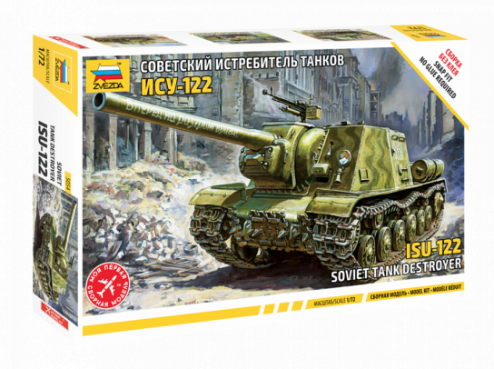 Zvezda 1/72 Soviet Assault Gun ISU-122 - SNAP Kit image