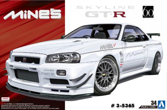 Aoshima 1/24 Mine's BNR34 Skyline GT-R '02 - Nissan image