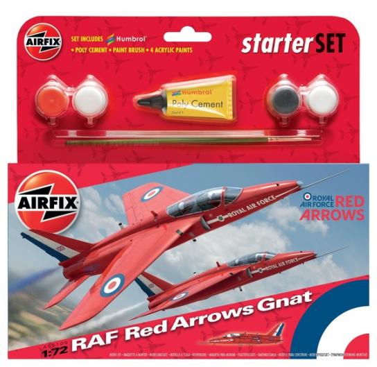 Airfix 1/72 RAF Red Arrows Gnat - Starter Set ~~DAMAGED BOX~~ image