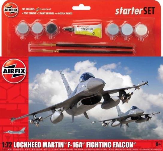 Airfix 1/72 Lockheed Martin F-16A Fighting Falcon - Starter Set ~~DAMAGED BOX~~ image