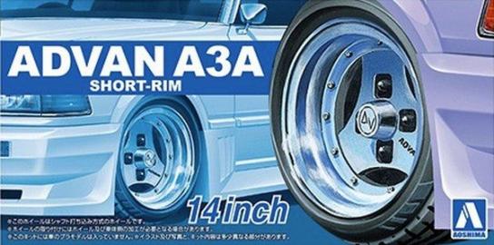 Aoshima 1/24 Rims & Tires - Advan A3A Short-Rim 14" image