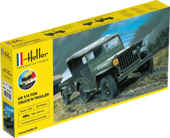 Heller 1/35 US 1/4 Ton Truck 'n Trailer - Starter Kit image