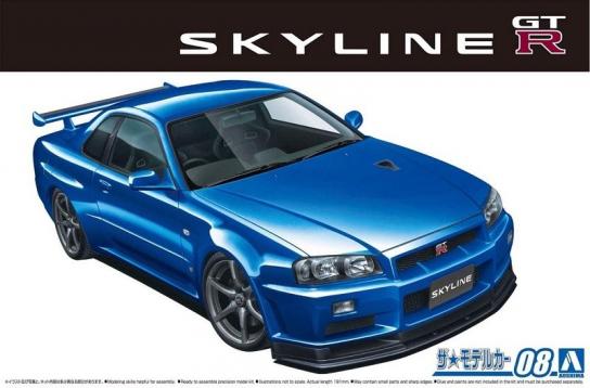 Aoshima 1/24 Nissan BNR34 Skyline R-34 GT-R V-Spec II image