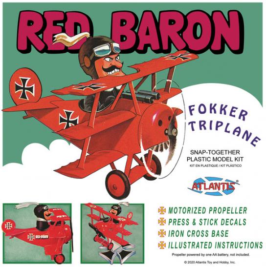 Atlantis Models Red Baron Fokker Triplane with Motor - SNAP Kit image