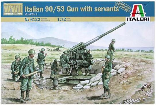 Italeri 1/72 Italian 90/53 Gun with Servants image