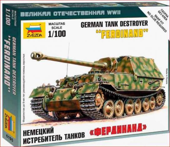 Zvezda 1/100 Sdkfz Ferdinand Tank Snap Kit image