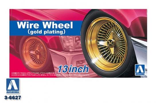 Aoshima 1/24 Wire Wheel (Gold Plating) 13inch image