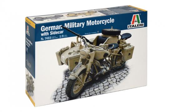 Italeri 1/9 German Military Motorcycle with Sidecar image