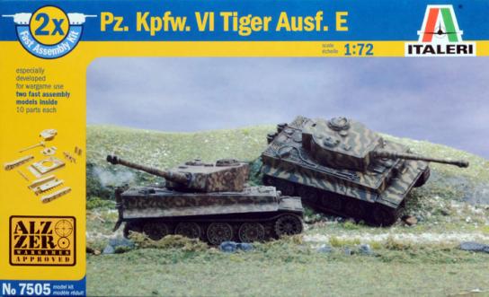 Italeri 1/72 2 WWII Pz.Kpfw VI Tiger Ausf.E - Fast Assembly 2 Kits image