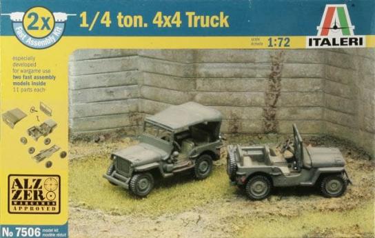 Italeri 1/72 WWII Willys Jeep - Fast Assembly 2 Kits image