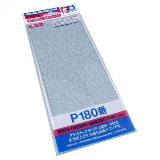 Tamiya Finishing Abrasives P180 3 Sheets image