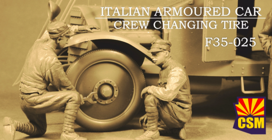 CSM 1/35 Italian Armoured Car Crew Changing Tire image