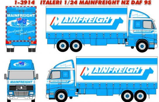 Italeri 1/24 DAF 95 Mainfreight NZ Canvas Truck image