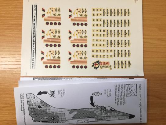 Flying Kiwis 1/72 RNZAF T/A-4K Skyhawk Decal Set image