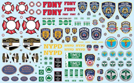 AMT 1/25 NYC Auxiliary Service Logo Decal Pack image