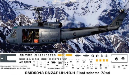 OMD 1/72 UH-1D/H Royal New Zealand Air Force Decal Set image