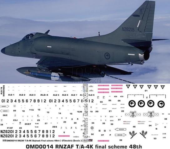 OMD 1/48 TA-4K Skyhawk Royal New Zealand Air Force Decal Set image