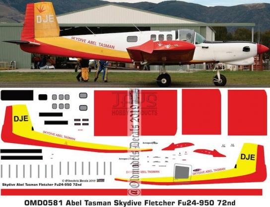 OMD 1/72 Fletcher Fu-24-950 Abel Tasman Skydive Decal Set image