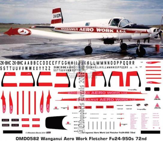 OMD 1/72 Fletcher Fu-24-950 Wanganui Aero Work Decal Set image