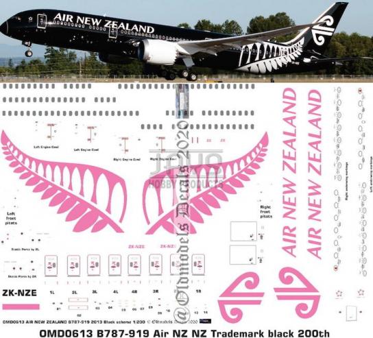 OMD 1/200 Boeing B787-919 Air New Zealand Decal Set image