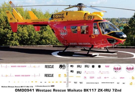 OMD 1/72 BK117 Westpac Rescue Waikato Helicopter Decal Set image