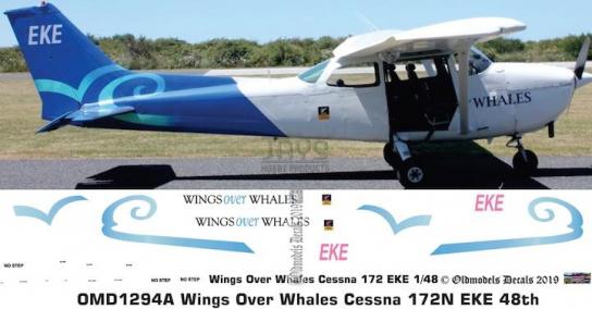 OMD 1/48 Cessna 172N Wings Over Whales Decal Set image