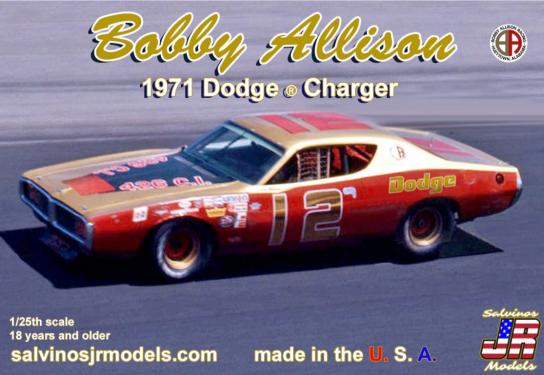 Salvinos Jr 1/25 Dodge Charger Flat Hood 1971 Bobby Allison image