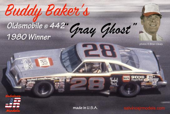 Salvinos Jr 1/25 Buddy Baker's Grey Ghost #28 Oldsmobile 442 1980 Winner image