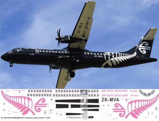 F-RSIN Plastic 1/144 ATR72-200/500/600 with Air NZ Black Trademark Decals image