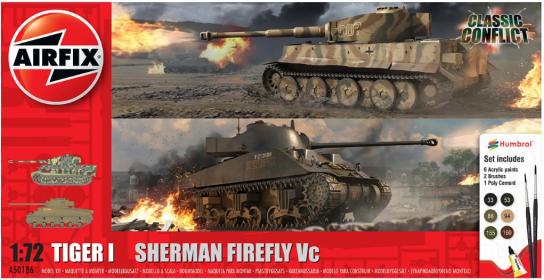 Airfix 1/72 Tiger 1 vs Sherman Firefly Vc Classic Conflict Gift Set image