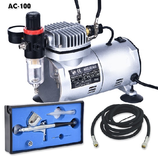 Fengda Mini Air Compressor with Gravity Feed Airbrush image