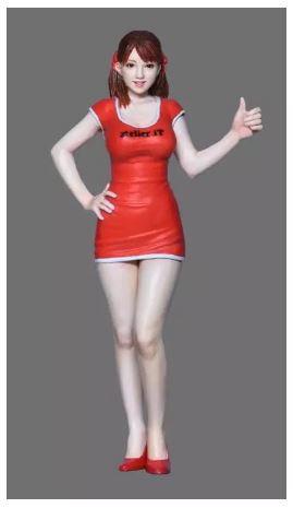  PM 1/24 Track Girl Red Dress (Resin Unpainted) image