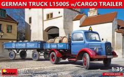 Miniart 1/35 German Truck L1500S W/Trailer image